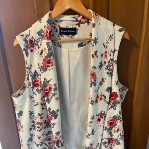 Womens long floral vest